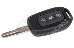 Ключ замка зажигания Renault HITAG 3 PCF 7961 (хром) 3 кнопки с автозапуском VAC 102
