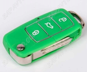 Ключ замка зажигания 1118, 2170, 2190, Datsun, 2123 выкидной по типу Volkswagen Люкс, 3 кн зеленый