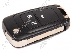 Ключ замка зажигания Chevrolet Cruze (выкидной без платы, 3 кнопки, с эмблемой)