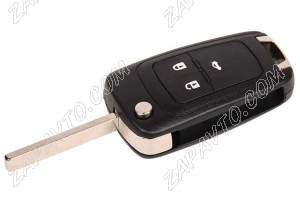 Ключ замка зажигания Opel (выкидной без платы, 3 кнопки, с эмблемой)
