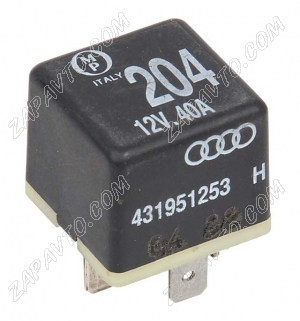 Реле 4-х контактное 40А (204) черное VAG 431951253H OMP
