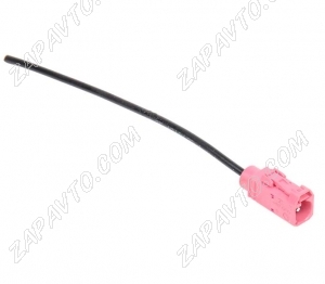 Разъем 1-pin 1 провод кабеля GPS антенны Веста, Приора, Гранта 0-1452584-8 розовый TE Connectivity