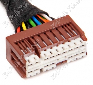 Разъем 16 pin 10 проводов для подрулевого переключателя стеклоочистителя Веста 6098-6959 коричневый
