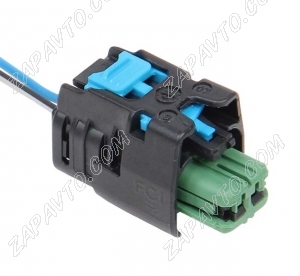 Разъем 2-pin 2 провода для выключателя открывания багажника Веста, Х рей, Гранта FL зеленый F597500