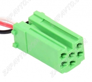 Разъем 6 pin 3 провода Веста 4А0 972 643 A Mini ISO зеленый жгута проводов камеры