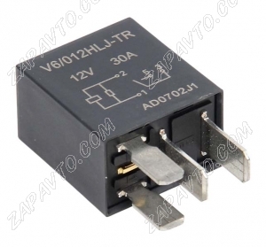 Реле 4-х контактное 30А мини V6/012HLJ-TR