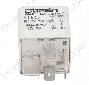 Реле 4-х контактное 70А (614) белое VAG 8E0 951 253 OMP