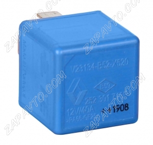 Реле 4-х контактное Renault 40А синее 252301716R