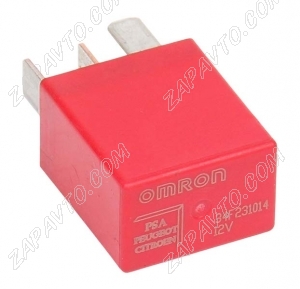 Реле 4-х контактное с резистором 25A Peugeot, Citroen, Opel красное 9807972380 OMRON