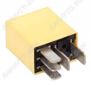 Реле 5 контактное с резистором 25A Peugeot, Citroen желтое 9673062180