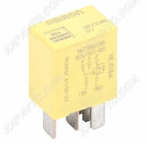 Реле 5 контактное с резистором 25A Peugeot, Citroen желтое 9673062180