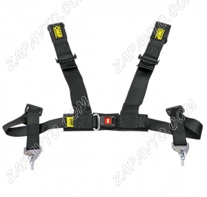 Ремни безопасности STREET OMP style 4-х точечные (черные)