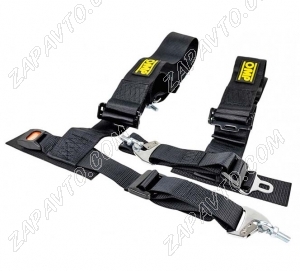 Ремни безопасности STREET OMP style 4-х точечные (черные)