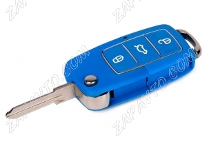 Ключ замка зажигания 1118, 2170, 2190, Datsun, 2123 выкидной по типу Volkswagen Люкс, 3 кн синий