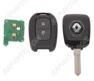 Ключ замка зажигания Renault HITAG 3 PCF 7961 (хром) 2 кнопки HU179