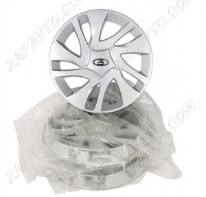 Колпаки колес 2190 Гранта R14 (4шт.) серебристые, шильдик хром