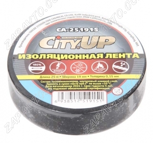 Изолента черная 19мм х 25м City UP