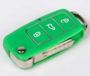 Ключ замка зажигания 1118, 2170, 2190, Datsun, 2123 выкидной по типу Volkswagen Люкс, 3 кн зеленый