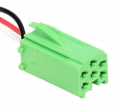 Разъем 6-pin 3 провода Веста 4А0 972 643 A Mini ISO зеленый жгута проводов камеры
